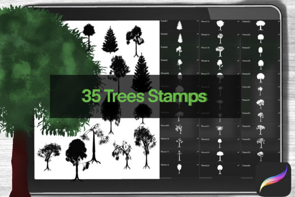 Download Trees Procreate Stamps - Stamps Collection