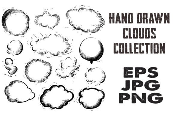 Download Hand Drawn Clouds Collection Vector - Hand drawn clouds Collection