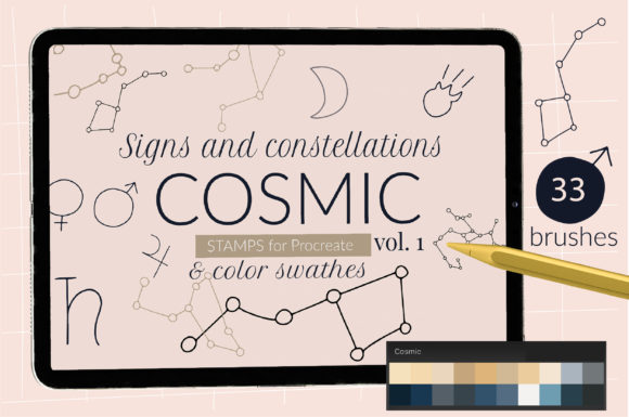 Download Cosmic Procreate Stamps with Astronomic - Stamps Collection