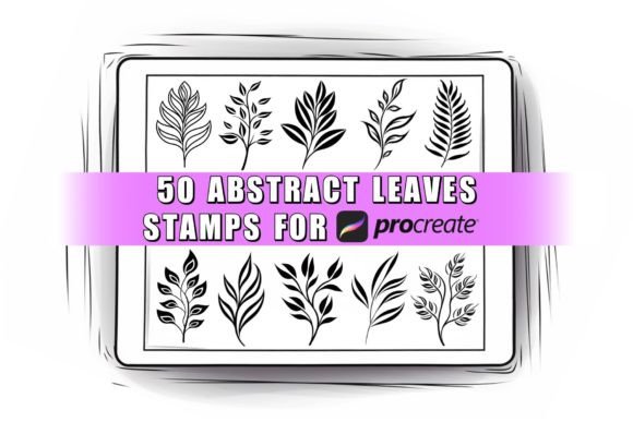 Download 50 Abstract Leaves Procreate Stamps - Stamps Collection