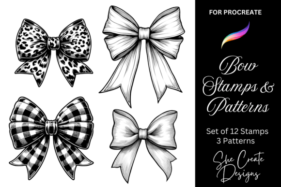 Download Procreate Bow Brush Stamps and Patterns - Stamps Collection