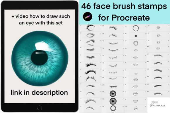 Download Face Brush Stamps for Procreate - Stamps Collection