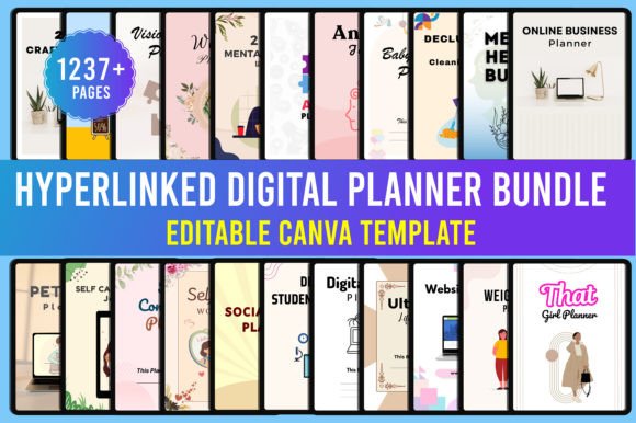 Download Hyperlinked Digital Planner Bundle - Digital Collection