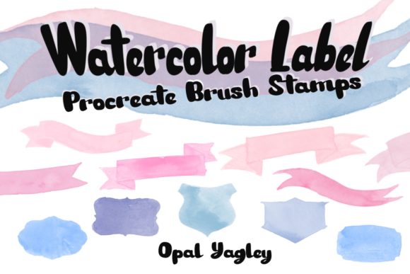 Download Watercolor Labels Procreate Stamps - Stamps Collection