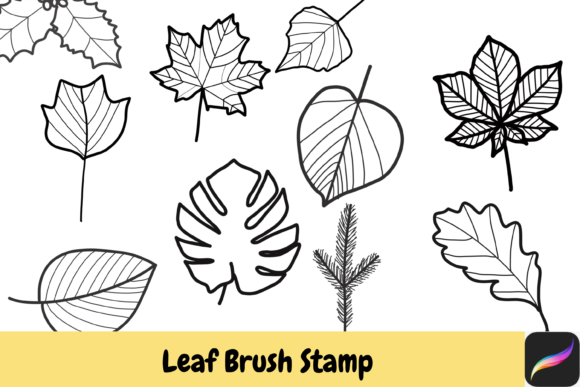 Download Leaf Procreate Brush Stamps IPAD - Stamps Collection