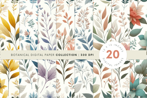 Download Botanical Background Digital Paper V2 - Digital Collection
