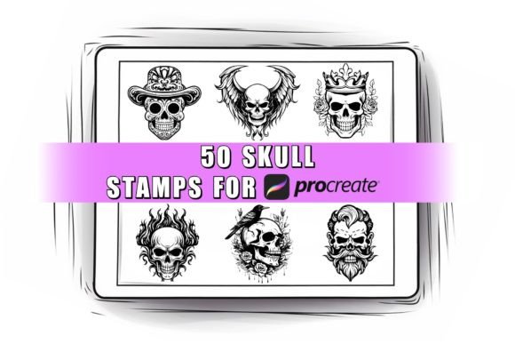 Download 50 Skull Procreate Stamps Brushes - Stamps Collection