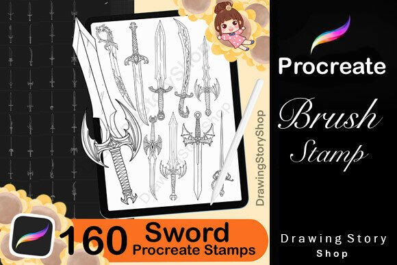 Download 160 Sword Procreate Brushes Stamps - Stamps Collection