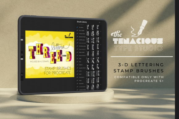 Download 3-D Lettering Stamps for Procreate - Stamps Collection