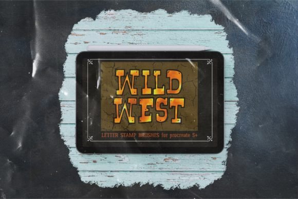 Download Wild West Letter Stamps for Procreate - Stamps Collection