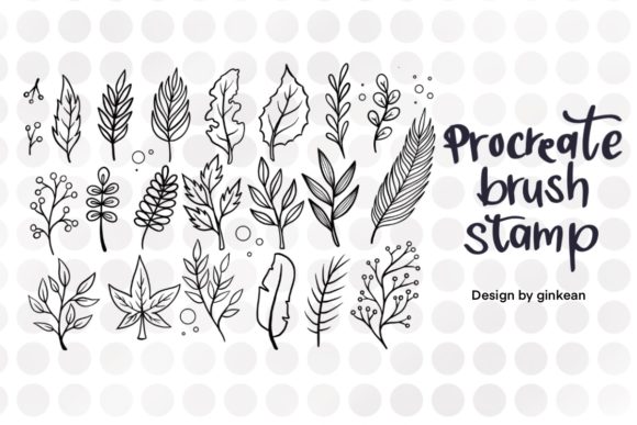 Download 22 Leaf Brush Stamps, Procreate Brush - Stamps Collection