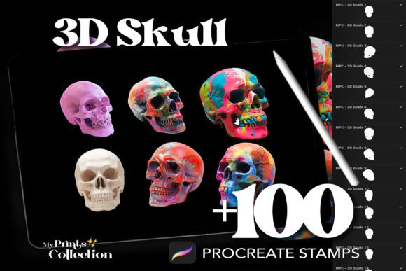 Download 100+ Procreate 3D Skull Stamps - Stamps Collection