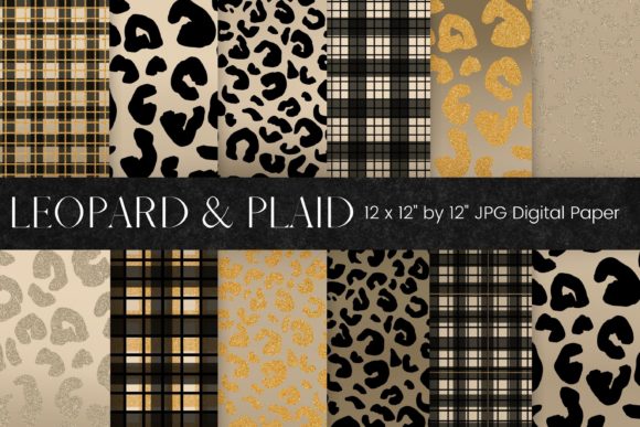 Download Plaid Leopard Print Digital Paper - Digital Collection