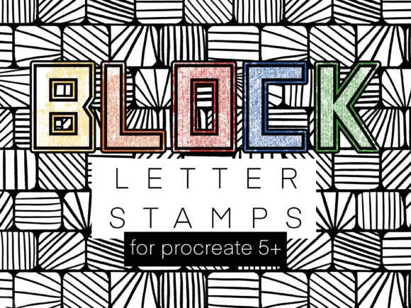 Download Block Letter Stamps for Procreate - Stamps Collection