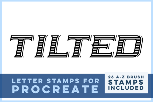 Download Tilted Letter Stamps for Procreate - Stamps Collection