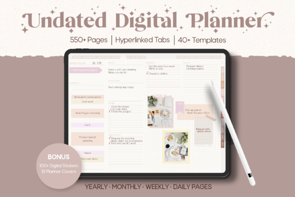 Download Neutral Undated Yearly Digital Planner - Digital Collection
