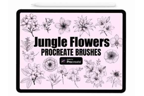 Download Jungle Flowers Procreate Stamps - Stamps Collection