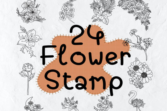Download 24 Flower Stamp Procreate Stamps Doodle - Stamps Collection