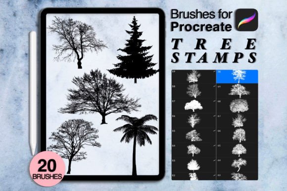 Download 20 Procreate Tree Stamps - Stamps Collection