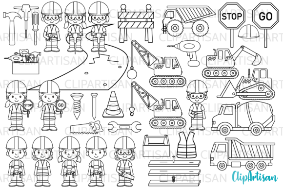 Download Construction Clip Art Digital Stamps - Digital Collection