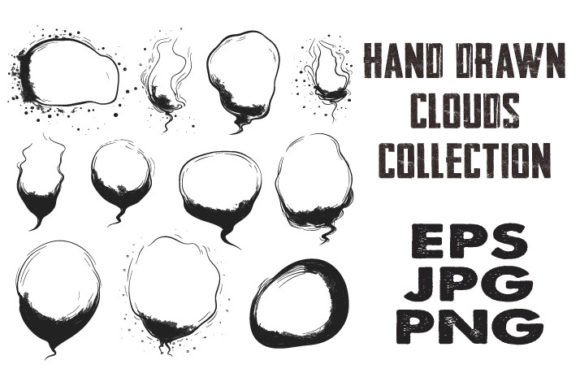 Download Hand Drawn Clouds Collection Vector - Hand drawn clouds Collection