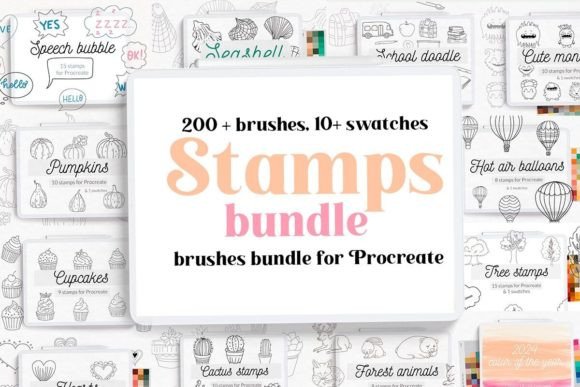 Download Procreate Stamps Brushes Bundle - Stamps Collection