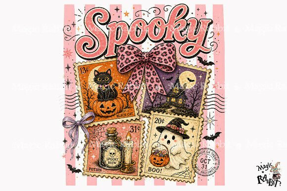 Download Spooky Halloween Stamps PNG - Stamps Collection