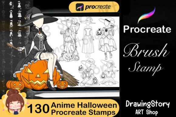 Download 130 Procreate Anime Halloween Stamps - Stamps Collection