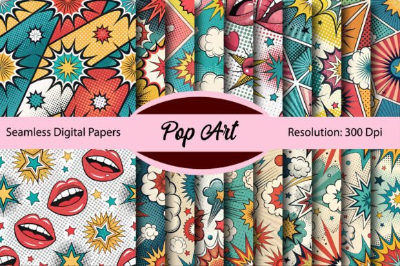 Download Pop Art Seamless Digital Paper - Digital Collection