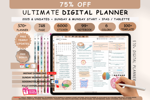 Download Digital Planner Blue 2025 &amp; Undated - Digital Collection