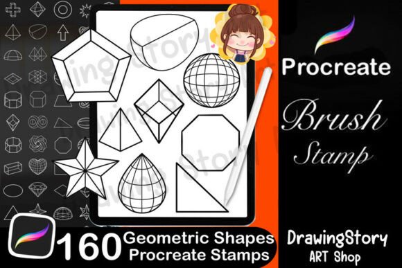 Download 160 Geometric Shapes Procreate Stamps - Stamps Collection