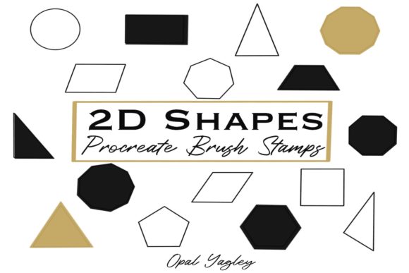 Download 2D Geometric Shapes Procreate Stamps - Stamps Collection