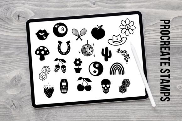 Download Procreate Stamps | Disco Ball, Cherry - Stamps Collection