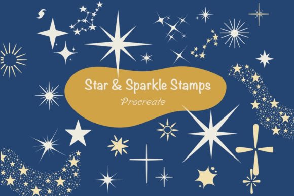 Download Star &amp; Sparkle Procreate Brush Stamps - Stamps Collection