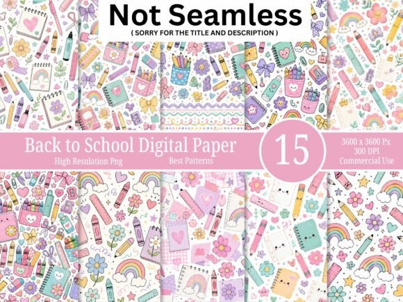 Download Cute Back to School Digital Paper Bundle - Digital Collection