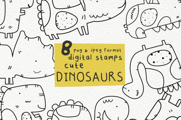 Download Cute Dinosaurs Digital Stamps - Digital Collection