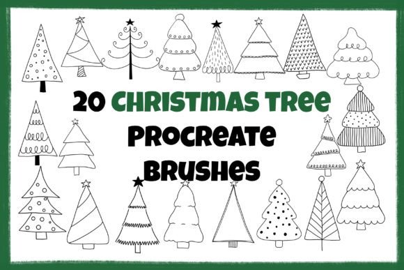 Download 20 Doodle Christmas Procreate Stamps - Stamps Collection