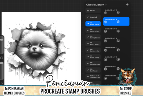 Download Pomeranian Procreate Brush Stamps - Stamps Collection