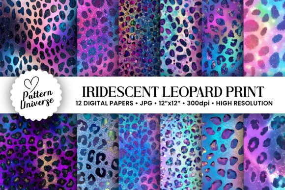 Download Iridescent Leopard Print Digital Paper - Digital Collection