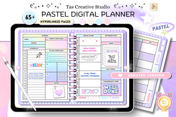 Download Digital Planner Cute Pastel ( Undated ) - Digital Collection