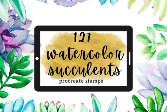 Download Watercolor Succulents Procreate Stamps - Stamps Collection
