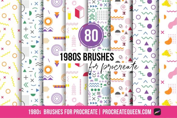 Download 1980s Procreate Pattern Brushes &amp; Stamps - Stamps Collection