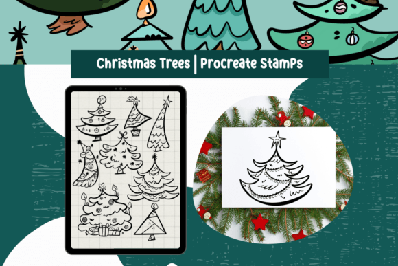 Download Procreate Stamps Christmas Trees - Stamps Collection
