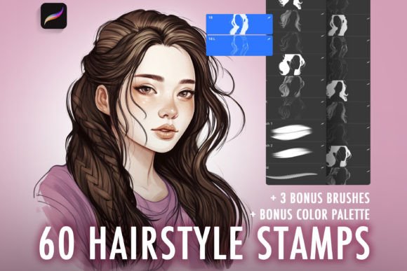 Download Procreate Hair Brushes and Stamps - Stamps Collection