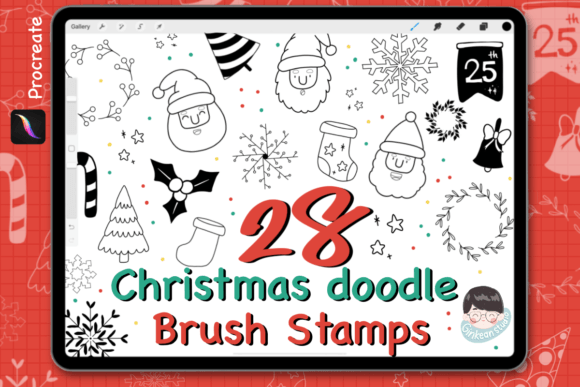 Download 28 Procreate Christmas Stamps |Christmas - Stamps Collection