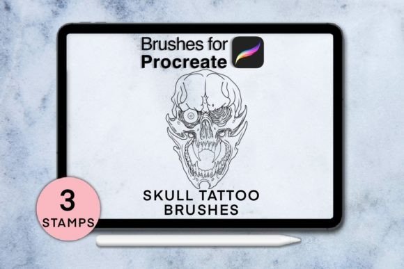 Download 3 Skull Procreate Stamps Session 1 - Stamps Collection