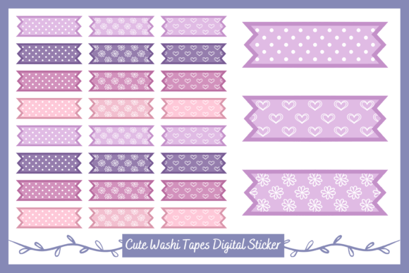 Download Printable Washi Tape Digital Stickers - Digital Collection