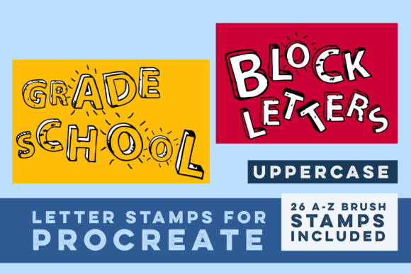 Download Grade School Block Letter Stamps - Stamps Collection