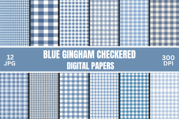 Download Blue Gingham Checkered Digital Pattern - Digital Collection