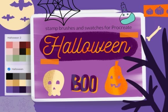 Download Halloween Stamps Brushes Procreate - Stamps Collection